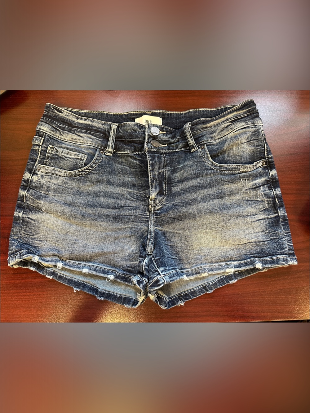 BKE Women’s Denim Shorts - Faded Blue Cutoff